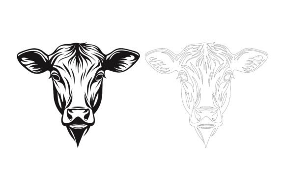 An Isolated Vector Beef Head: A Distinctive Design Asset