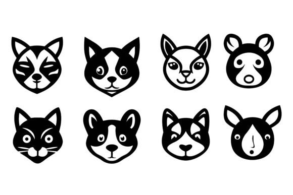 Cat Dog Cow Pig Bear Deer: Versatile Animal Illustrations