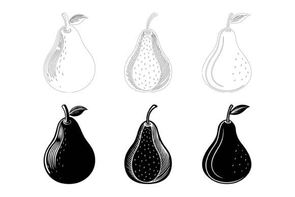 Fresh Pear and Its Slices Vector Set: The Ultimate Illustration Toolkit