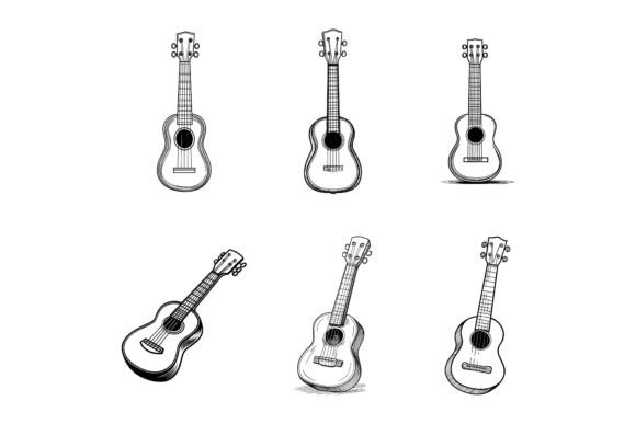 Guitars Line Isolated – Clean Vector Illustrations Built for Real Creative Work