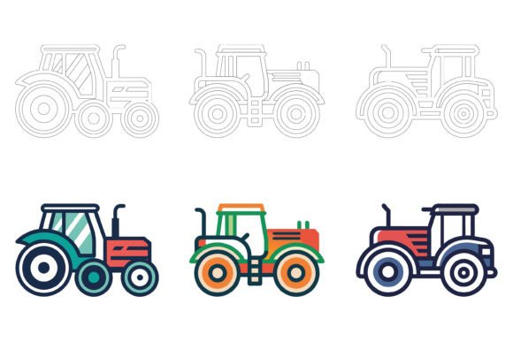 Tractor Set Icon: A Practical Asset for Diverse Creators