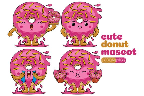 Unleash Creativity with a Cute Donut Mascot Vector Pack