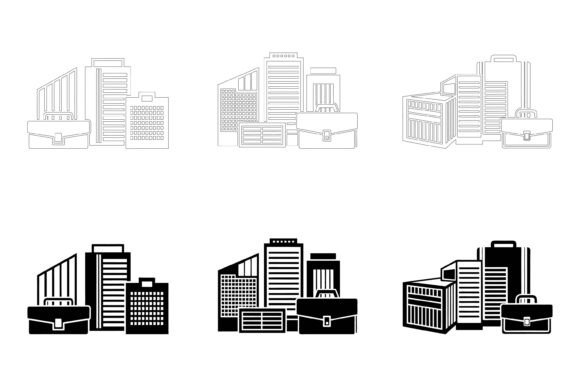Unlock Creative Potential with Building Icon Set Illustration Collections