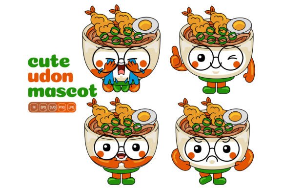 Your Design Toolkit: Exploring the Cute Udon Mascot Vector Pack 02